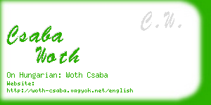 csaba woth business card